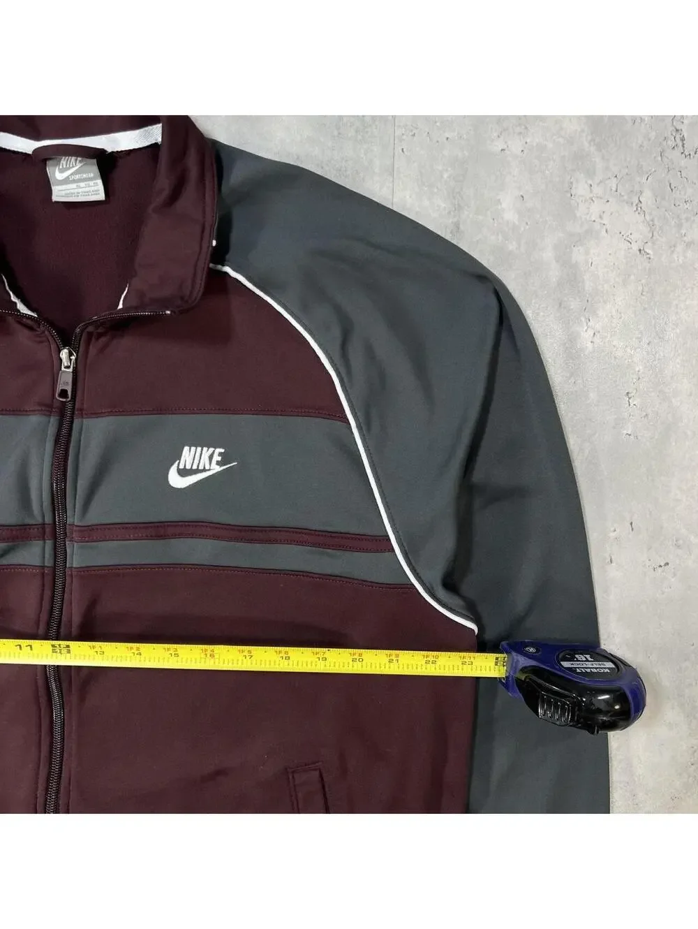 Vintage Burgundy Nike Skater Grunge Track Jacket
